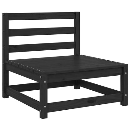 3-tlg. Garten-Lounge-Set Schwarz Massivholz Kiefer