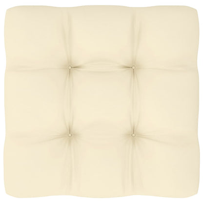 Garten-Mittelsofa mit Creme Kissen Massivholz Kiefer