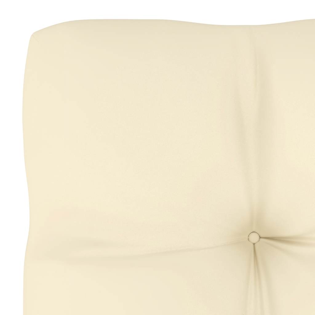 Garten-Mittelsofa mit Creme Kissen Massivholz Kiefer