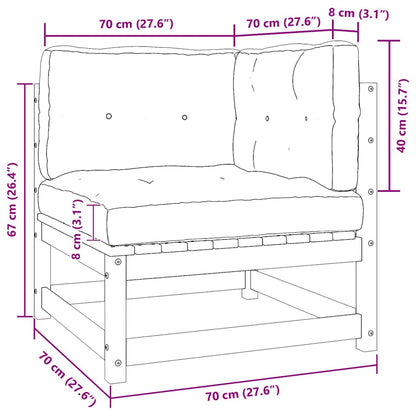 Gartensofa 2-Sitzer mit Kissen Kiefer Massivholz Weiß