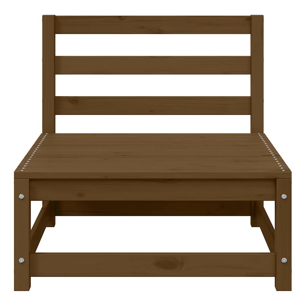 Garten-Mittelsofas mit Creme Kissen 2 Stk. Massivholz Kiefer