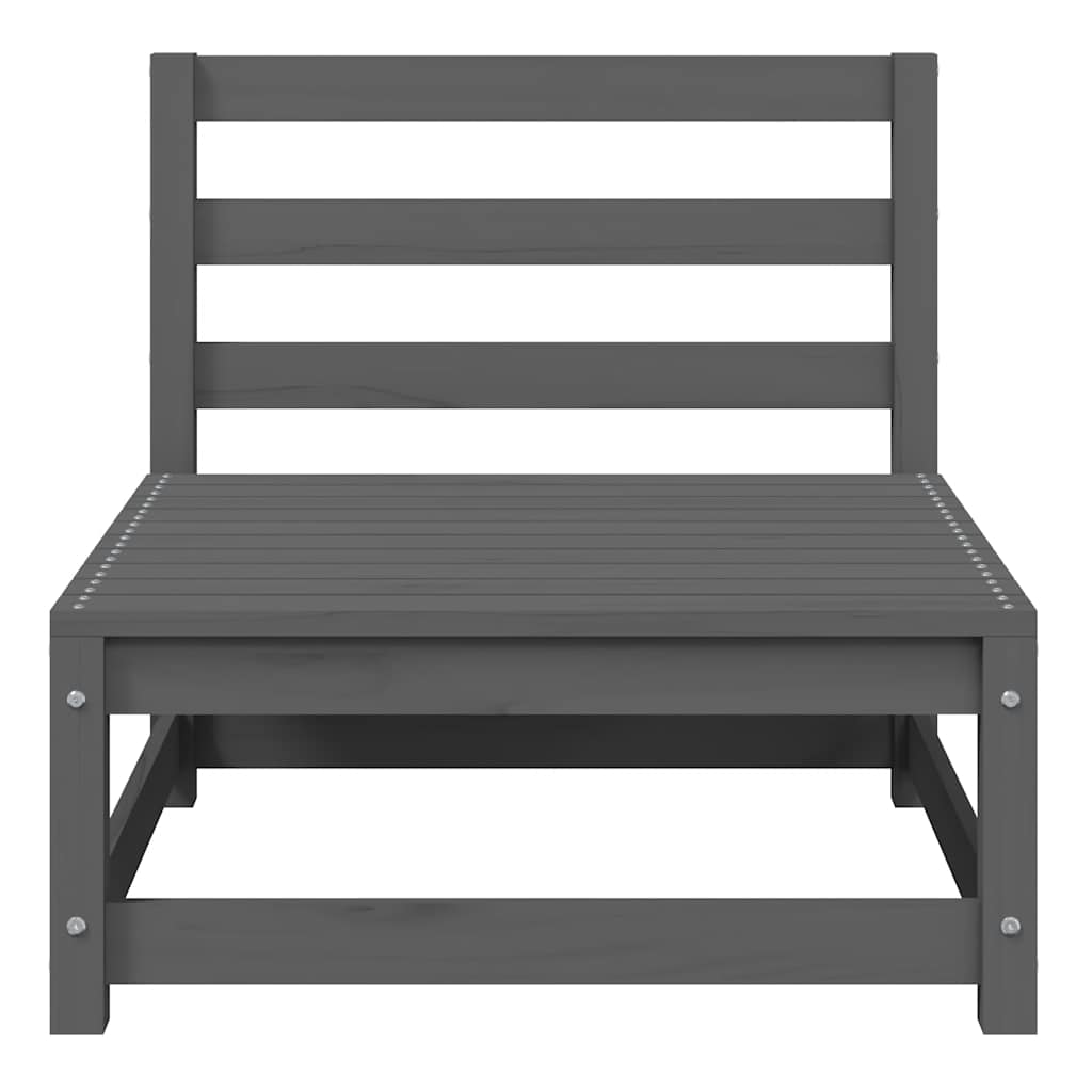 2-tlg. Garten-Lounge-Set mit Kissen Grau Kiefer Massivholz