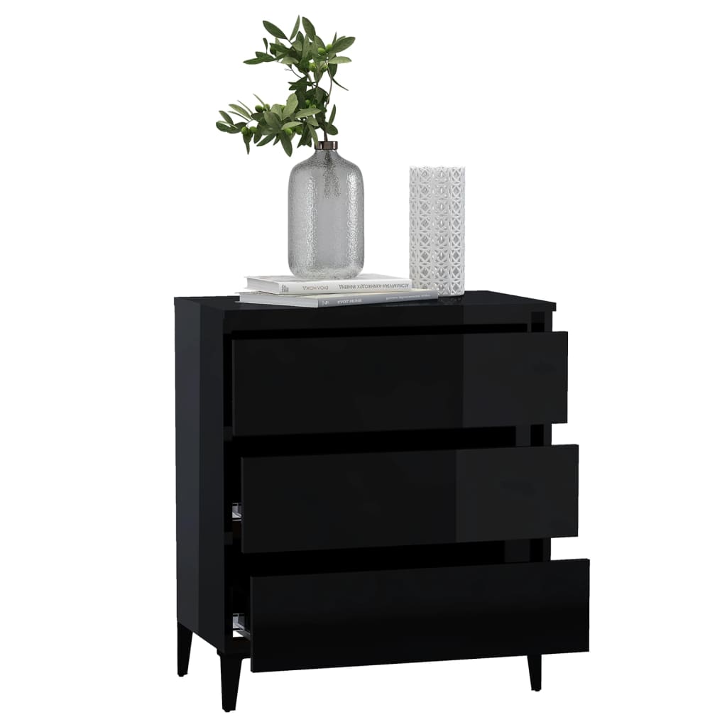 Sideboard Hochglanz-Schwarz 60x35x69 cm Holzwerkstoff