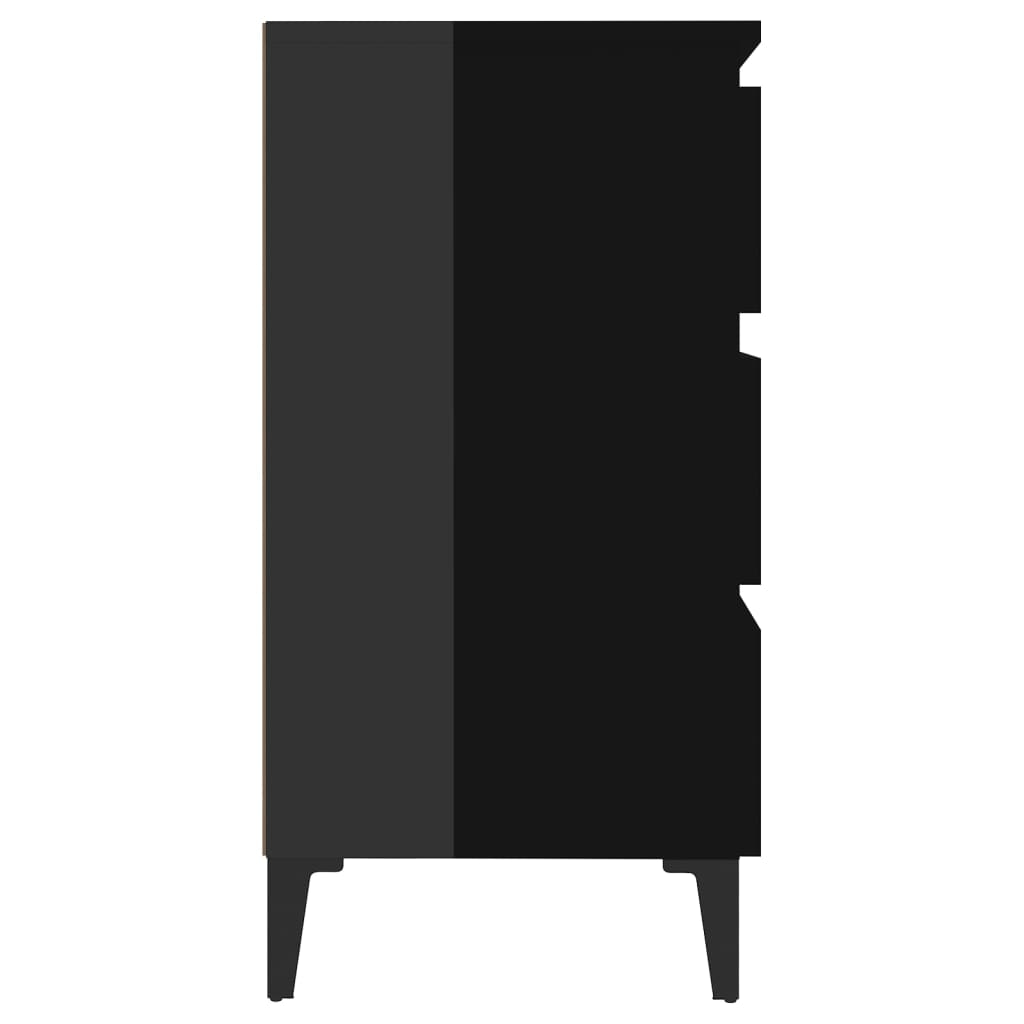 Sideboard Hochglanz-Schwarz 60x35x69 cm Holzwerkstoff