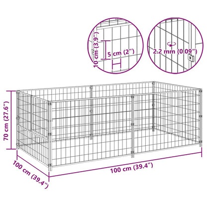 Hundezwinger Schwarz 200x100x70 cm Stahl
