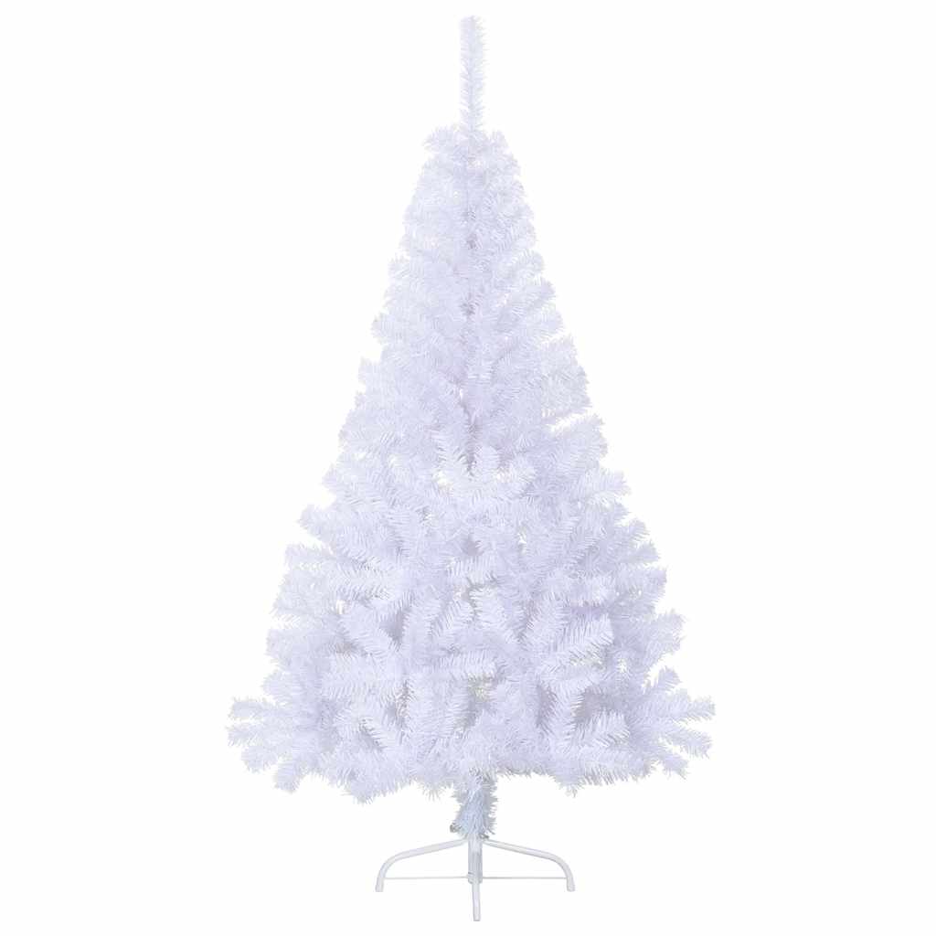 Künstlicher Halb-Weihnachtsbaum mit Ständer Weiß 150 cm PVC