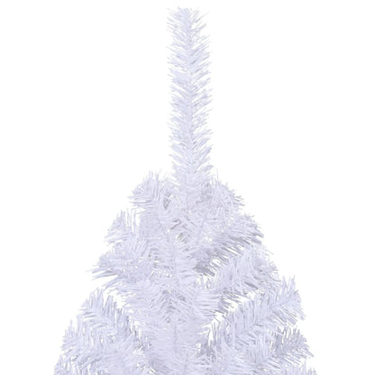 Künstlicher Halb-Weihnachtsbaum mit Ständer Weiß 210 cm PVC
