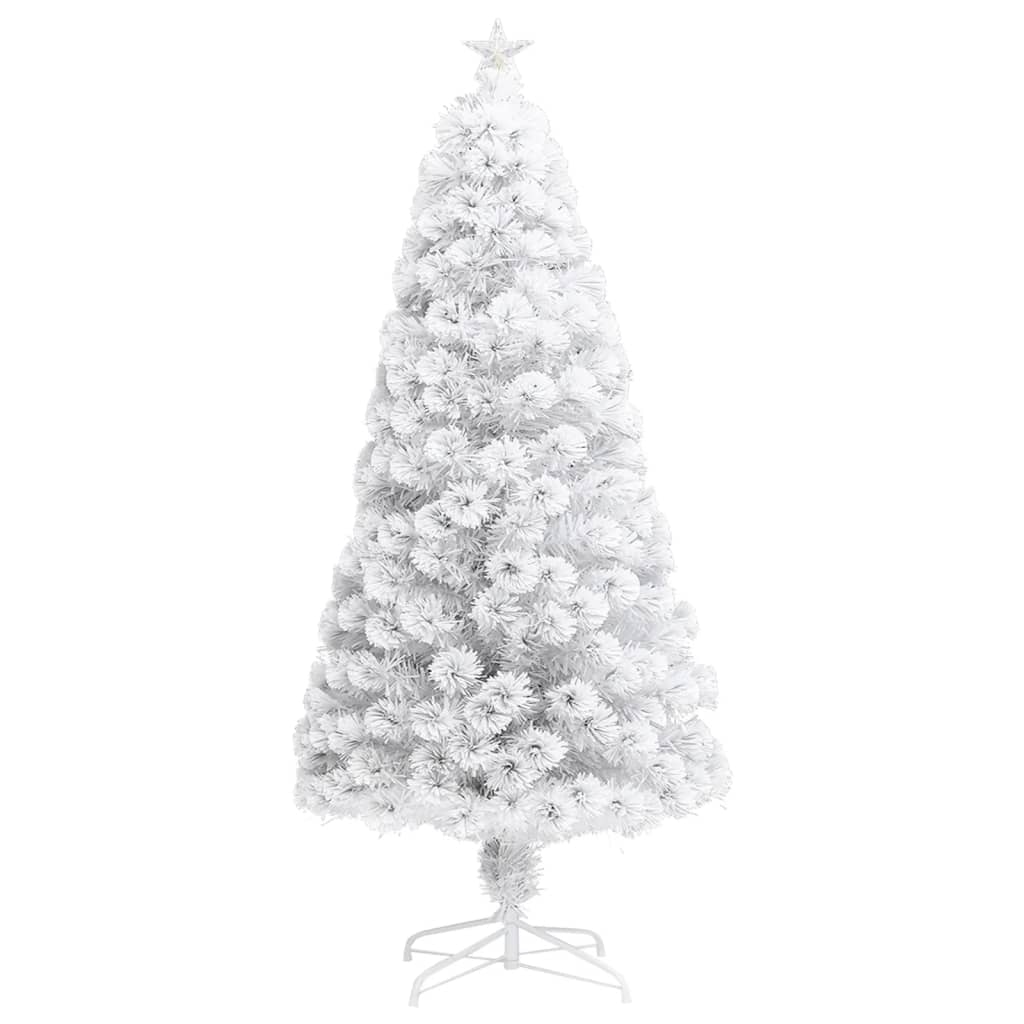Künstlicher Weihnachtsbaum mit Beleuchtung Weiß 120cm Glasfaser