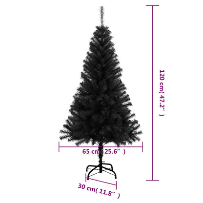 Künstlicher Weihnachtsbaum mit Ständer Schwarz 120 cm PVC