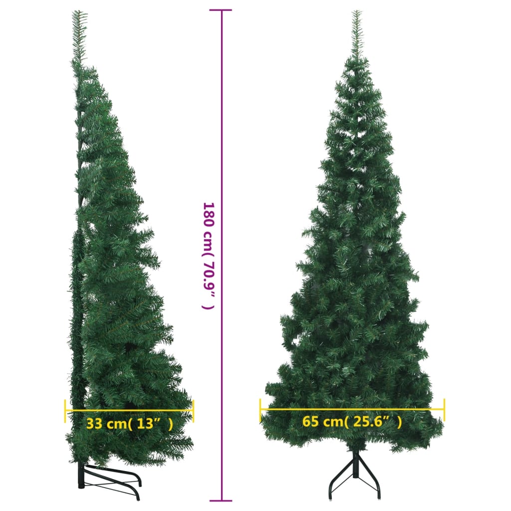 Künstlicher Eck-Weihnachtsbaum Grün 180 cm PVC