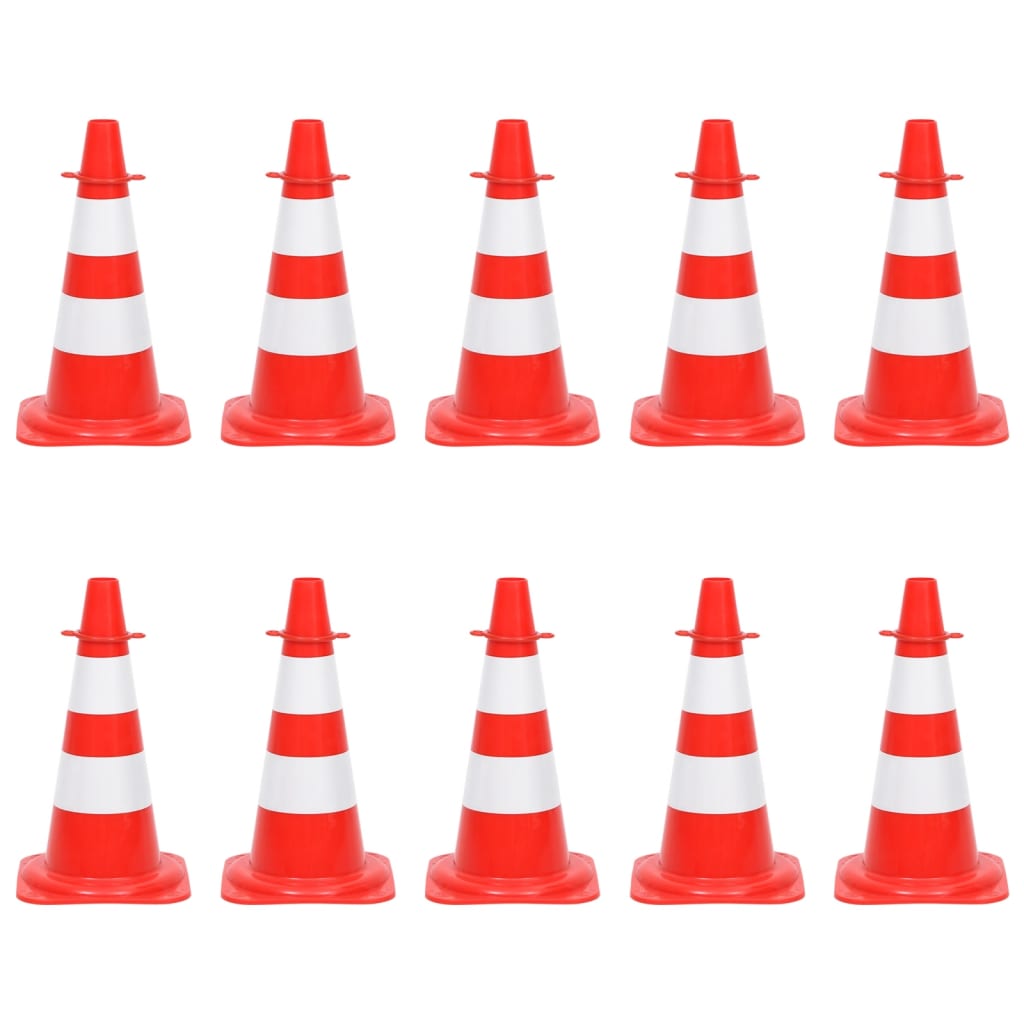 Leitkegel-Set mit 10 m Kette Rot und Weiß