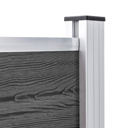 Zaunelement Set WPC 872x105 cm Schwarz