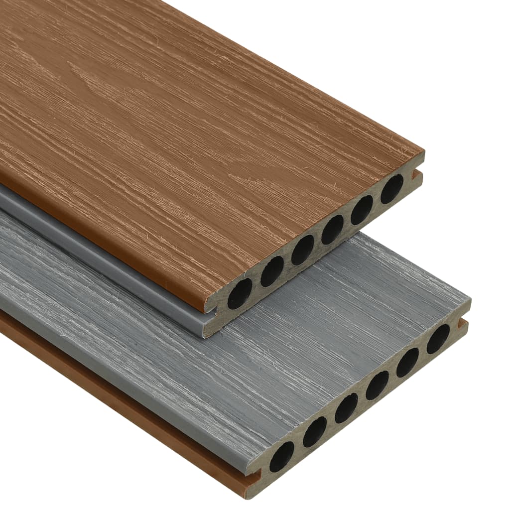 WPC Terrassendielen mit Zubehör Braun und Grau 30 m² 4 m
