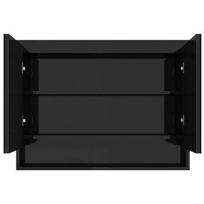 Spiegelschrank fürs Bad 80x15x60 cm Glänzend Schwarz