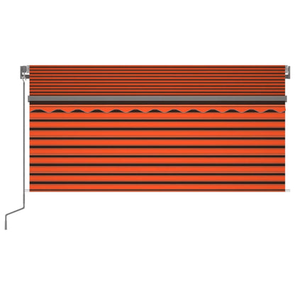Markise Manuell Einziehbar mit Rollo 3x2,5 m Orange & Braun