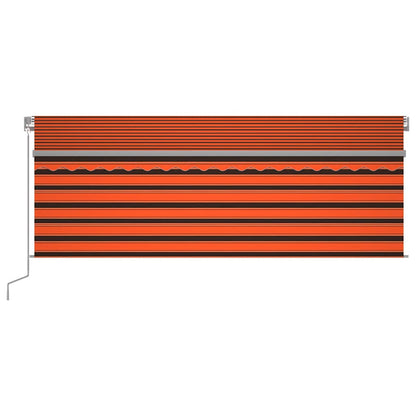Markise Manuell Einziehbar mit Rollo 4,5x3 m Orange Braun