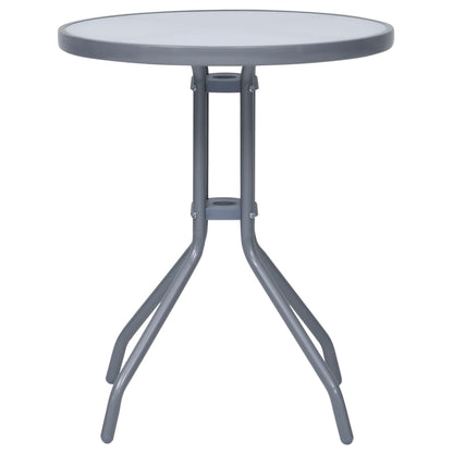 3-tlg. Bistro-Set Aluminium und Textilene Silbern