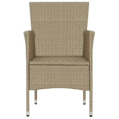 7-tlg. Garten-Essgruppe Poly Rattan Beige