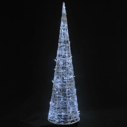 LED-Kegel Acryl Weihnachtsdeko Pyramide Kaltweiß 90 cm