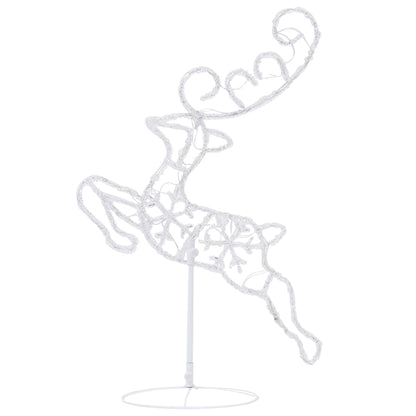 Weihnachtsdeko LED Rentiere & Schlitten Acryl 260x21x87 cm Blau