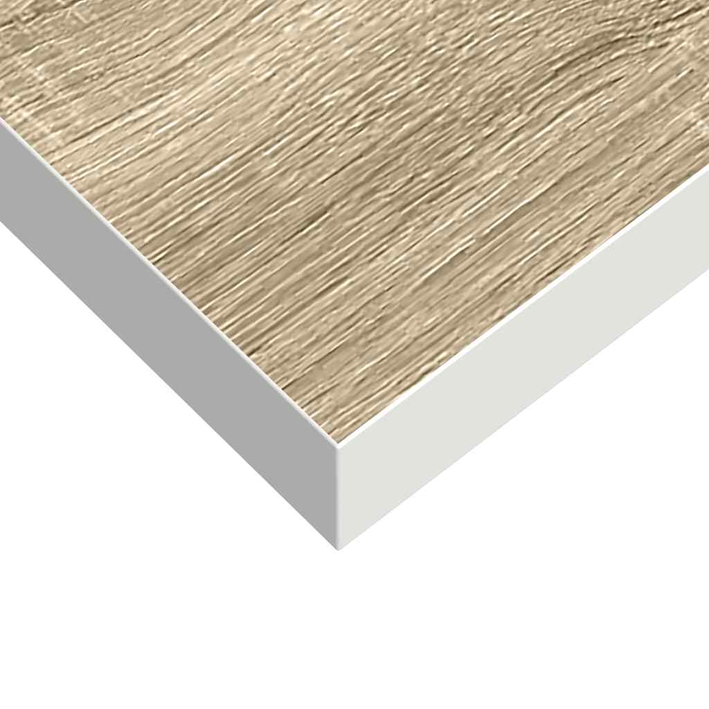 Schweberegale 2 Stk. Eichen-Optik und Weiß 50x23x3,8 cm MDF
