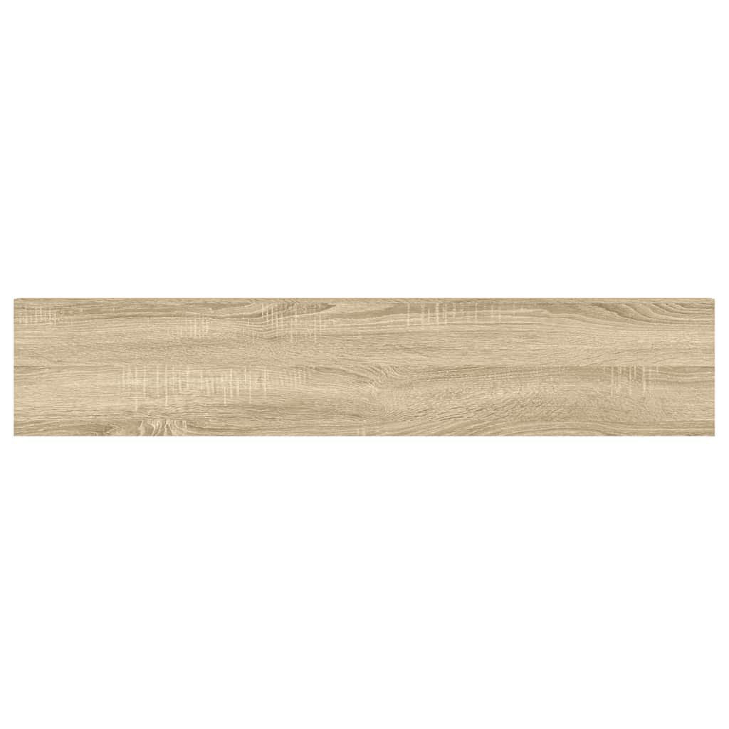 Schweberegale 2 Stk. Eichen-Optik und Weiß 120x23,5x3,8 cm MDF