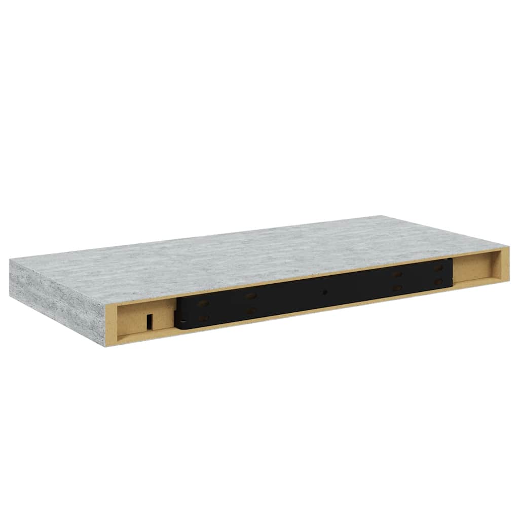 Schweberegale 4 Stk. Betongrau 50x23x3,8 cm MDF