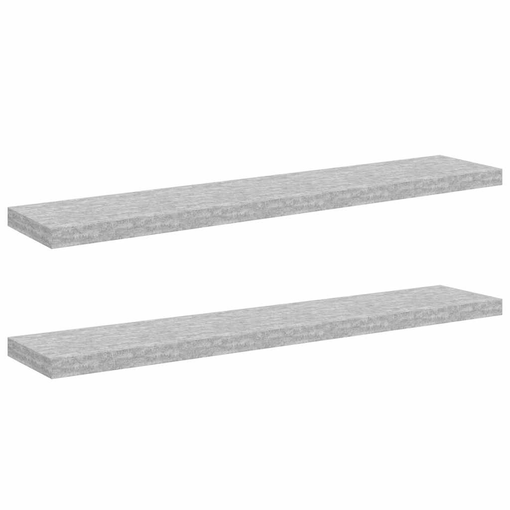 Schweberegale 2 Stk. Betongrau 120x23,5x3,8 cm MDF