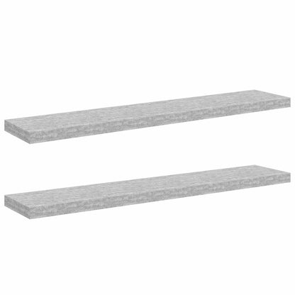 Schweberegale 2 Stk. Betongrau 120x23,5x3,8 cm MDF