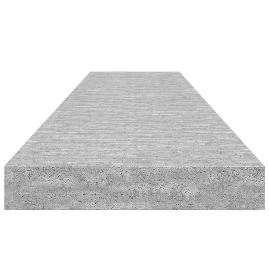 Schweberegale 2 Stk. Betongrau 120x23,5x3,8 cm MDF