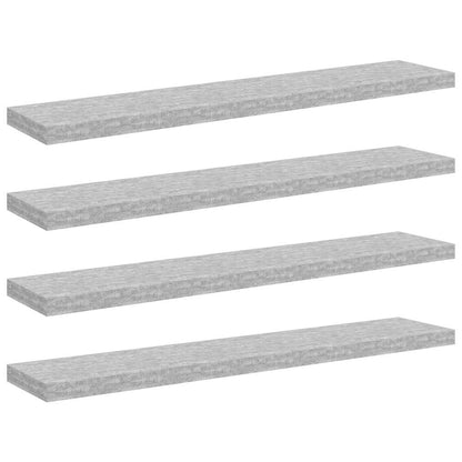 Schweberegale 4 Stk. Betongrau 120x23,5x3,8 cm MDF