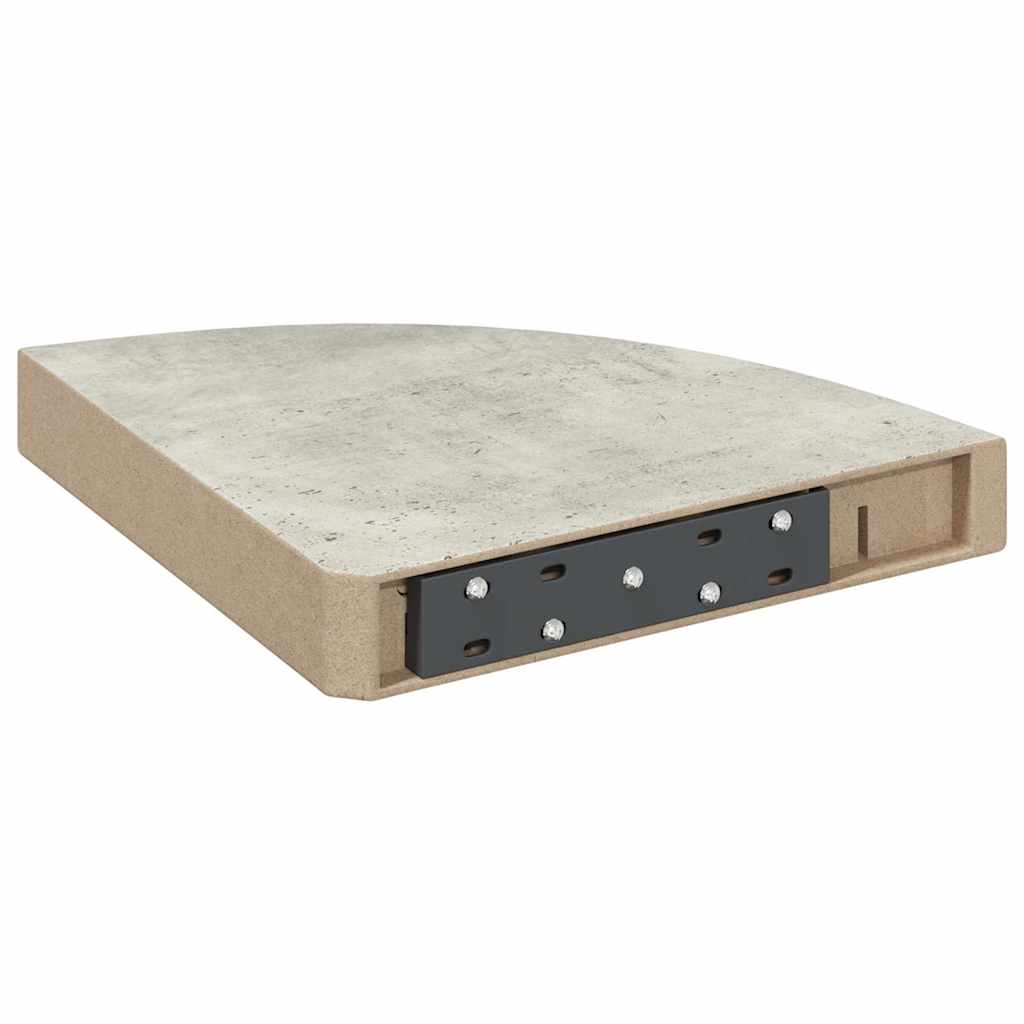 Eck-Schweberegale 2 Stk. Betongrau 25x25x3,8 cm MDF