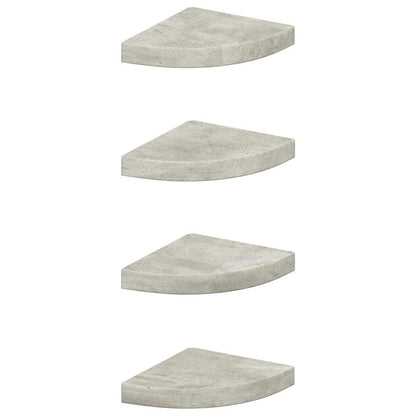 Eck-Schweberegale 4 Stk. Betongrau 25x25x3,8 cm MDF