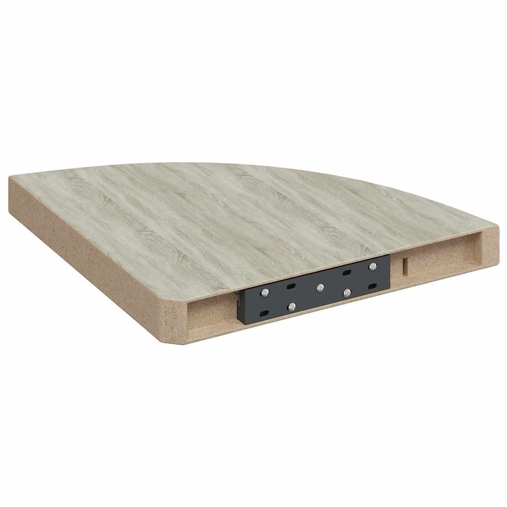 Eck-Schweberegale 4 Stk. Eichen-Optik und Weiß 35x35x3,8 cm MDF