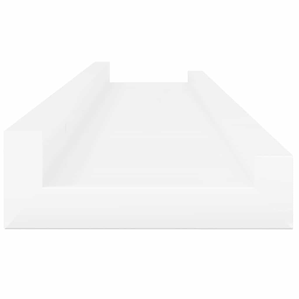 Wandregale 2 Stk. Hochglanz-Weiß 60x9x3 cm