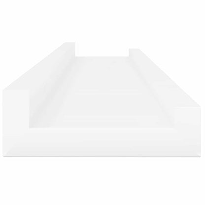 Wandregale 2 Stk. Hochglanz-Weiß 60x9x3 cm