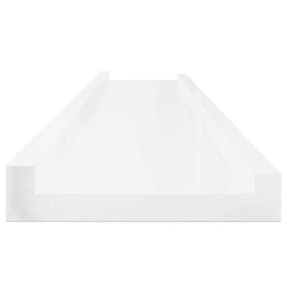 Wandregale 2 Stk. Hochglanz-Weiß 100x9x3 cm