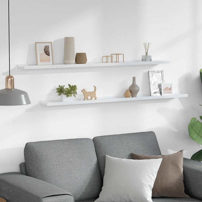 Wandregale 2 Stk. Weiß 115x9x3 cm