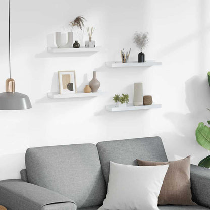 Wandregale 4 Stk. Weiß 40x9x3 cm