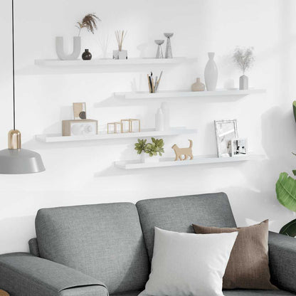 Wandregale 4 Stk. Weiß 80x9x3 cm