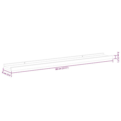 Wandregale 4 Stk. Weiß 80x9x3 cm