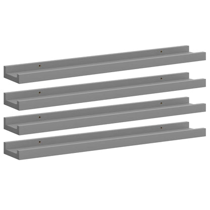 Wandregale 4 Stk. Grau 60x9x3 cm