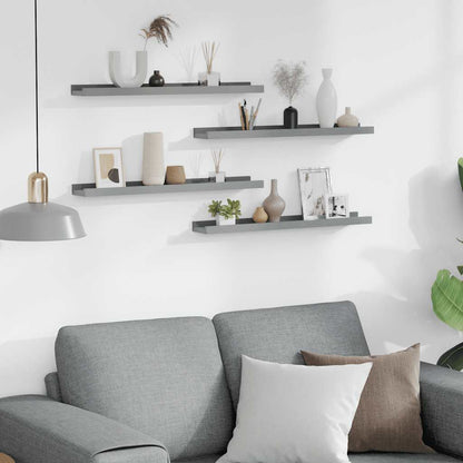 Wandregale 4 Stk. Grau 60x9x3 cm