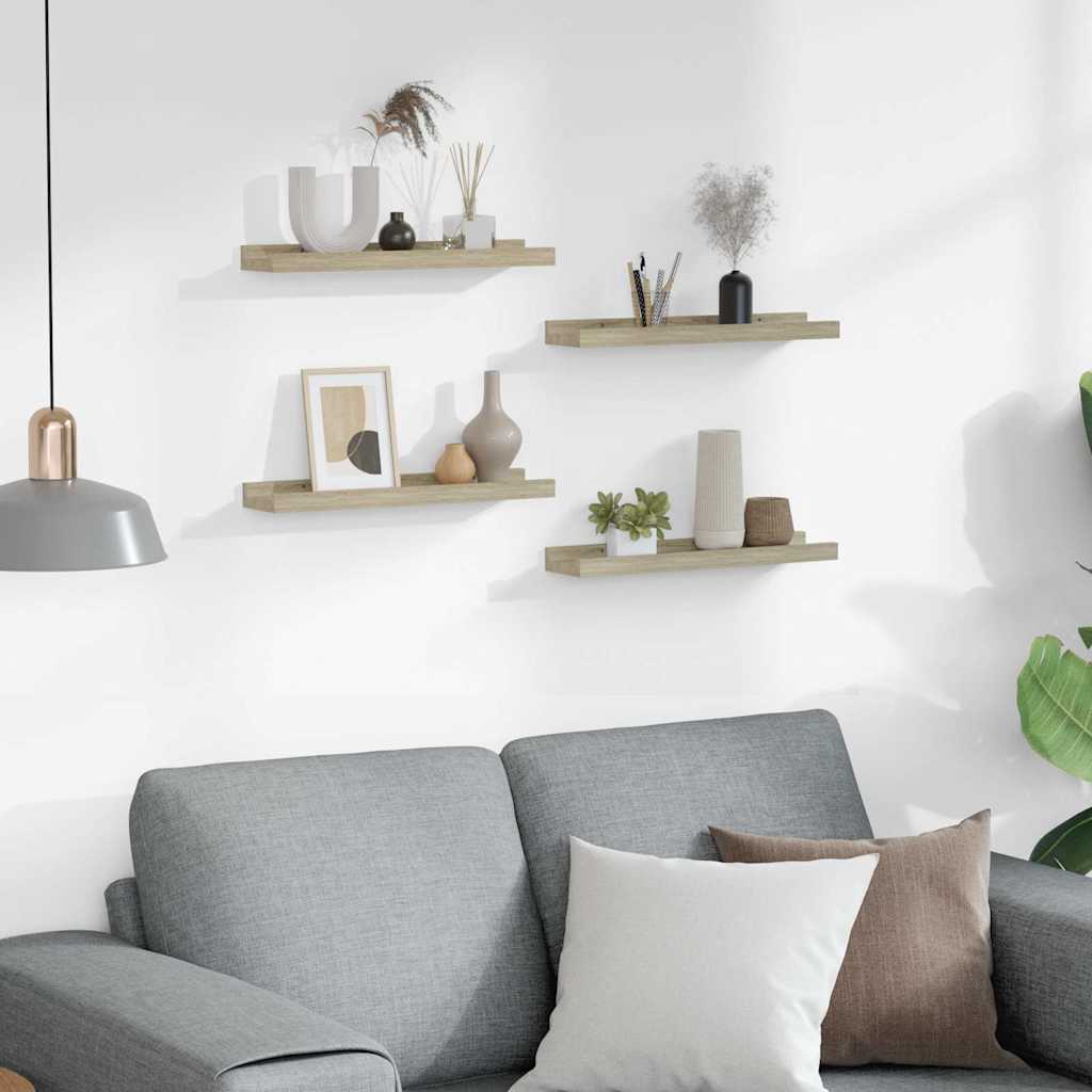 Wandregale 4 Stk. Sonoma-Eiche 40x9x3 cm