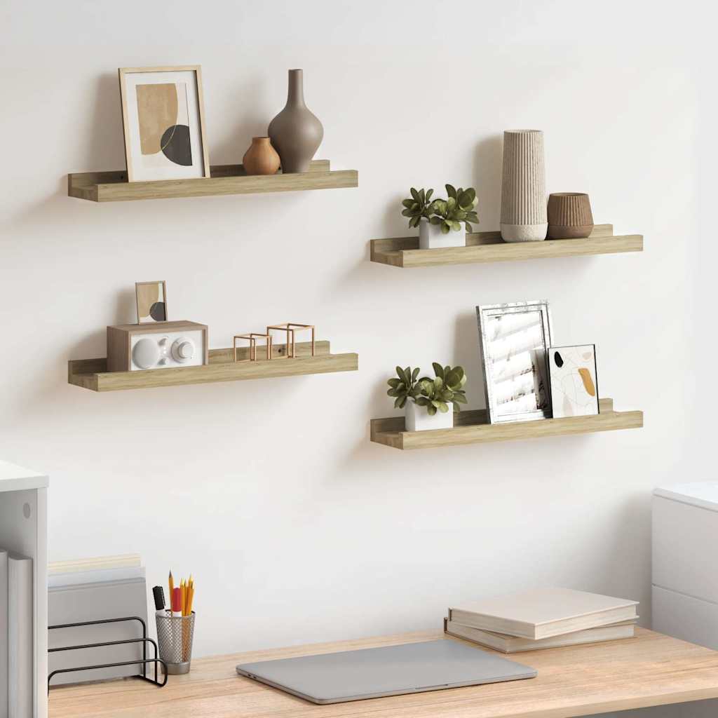 Wandregale 4 Stk. Sonoma-Eiche 40x9x3 cm