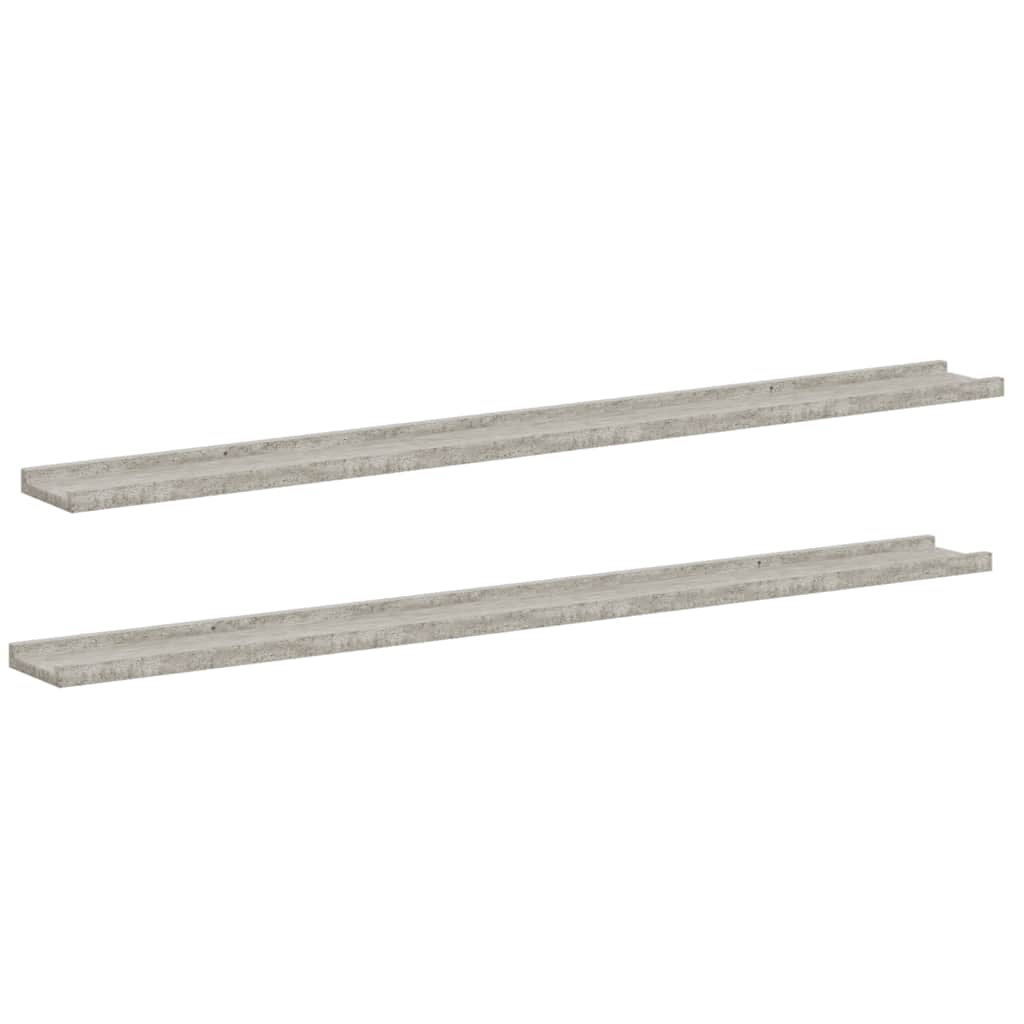 Wandregale 2 Stk. Betongrau 115x9x3 cm