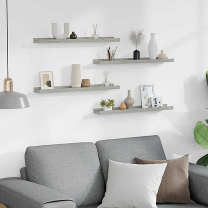 Wandregale 4 Stk. Betongrau 60x9x3 cm