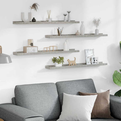 Wandregale 4 Stk. Betongrau 80x9x3 cm