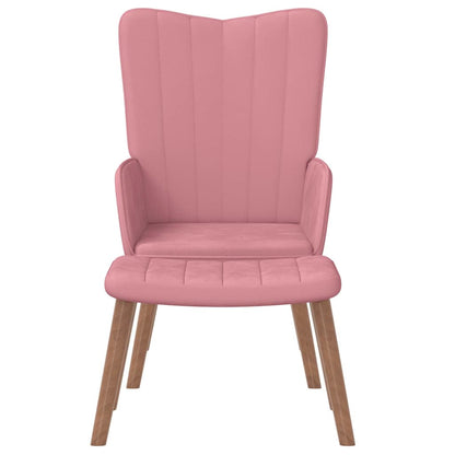 Relaxsessel mit Hocker Rosa Samt