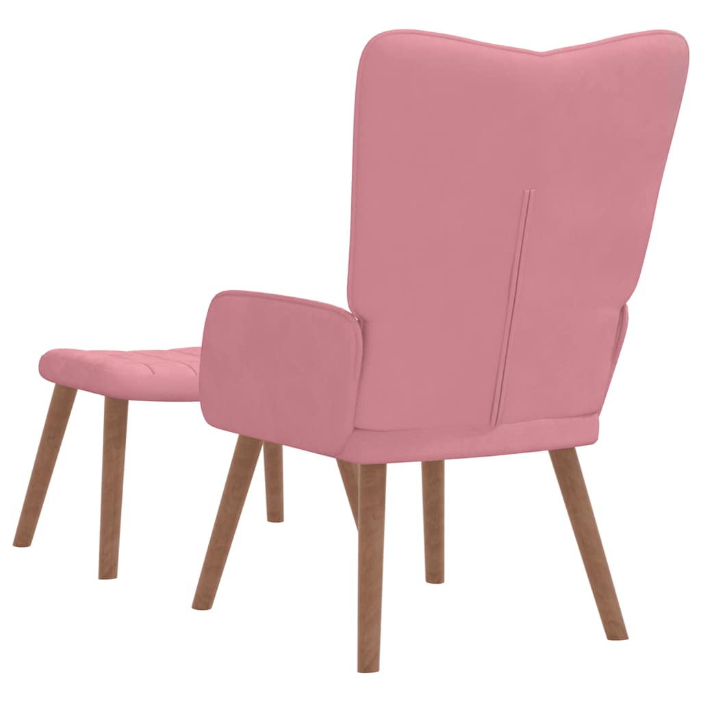 Relaxsessel mit Hocker Rosa Samt